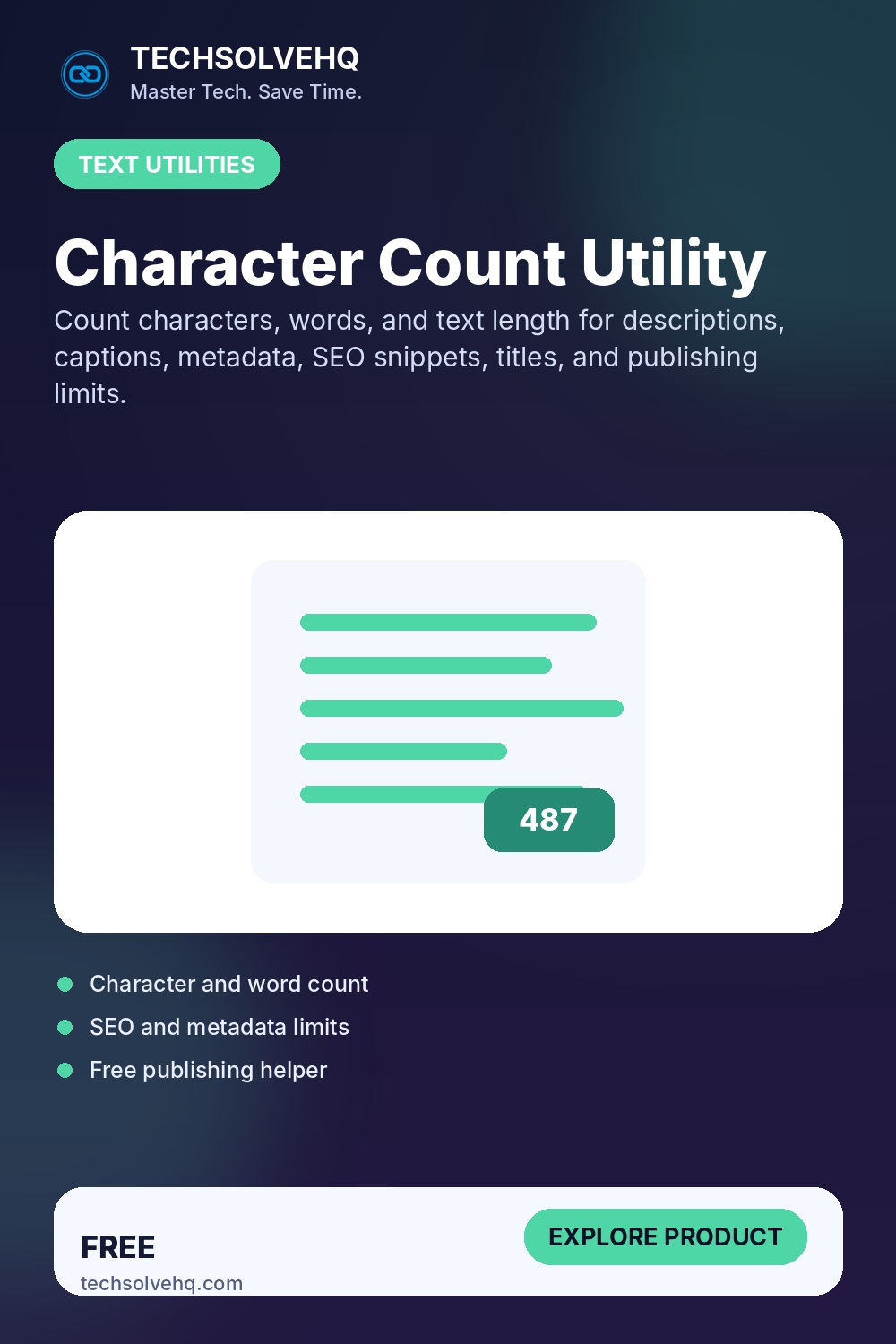 Character Count Utility product graphic